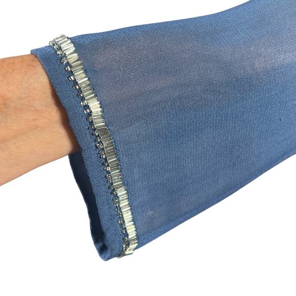 Belle Badgley Mischka Women’s Viscose Ombré Beaded Cocktail Party Dress size 10 - Picture 7 of 15